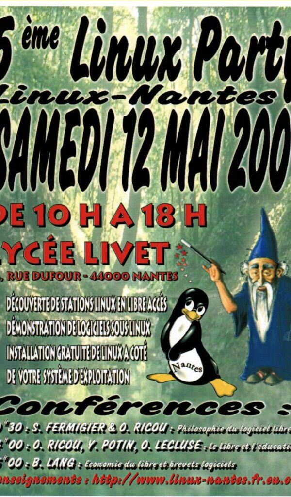Affiche Linux Party 5 Nantes Mai 2001