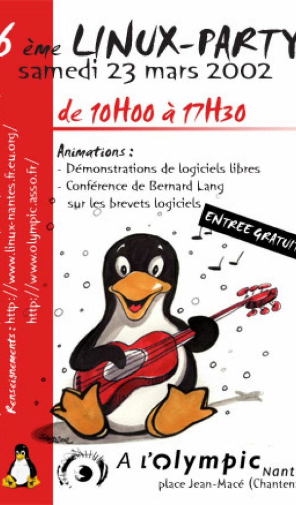 Affiche Linux Party 6 Nantes Mars 2002