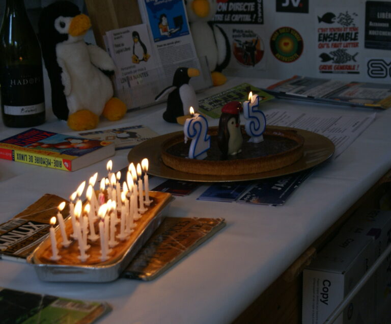 Anniversaire des 25 ans - Les gâteaux avec les bougiers allumées Anniversaire des 25 ans - Les gâteaux (CC-BY-NC-SA)